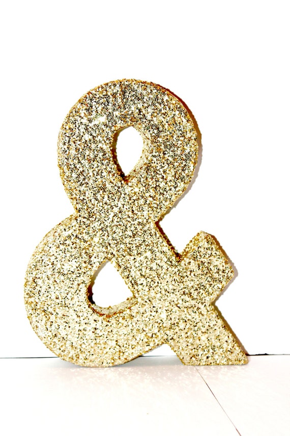 Personalized Gold Glitter Cardboard Letter Decor A-Z, &, and 0-9
