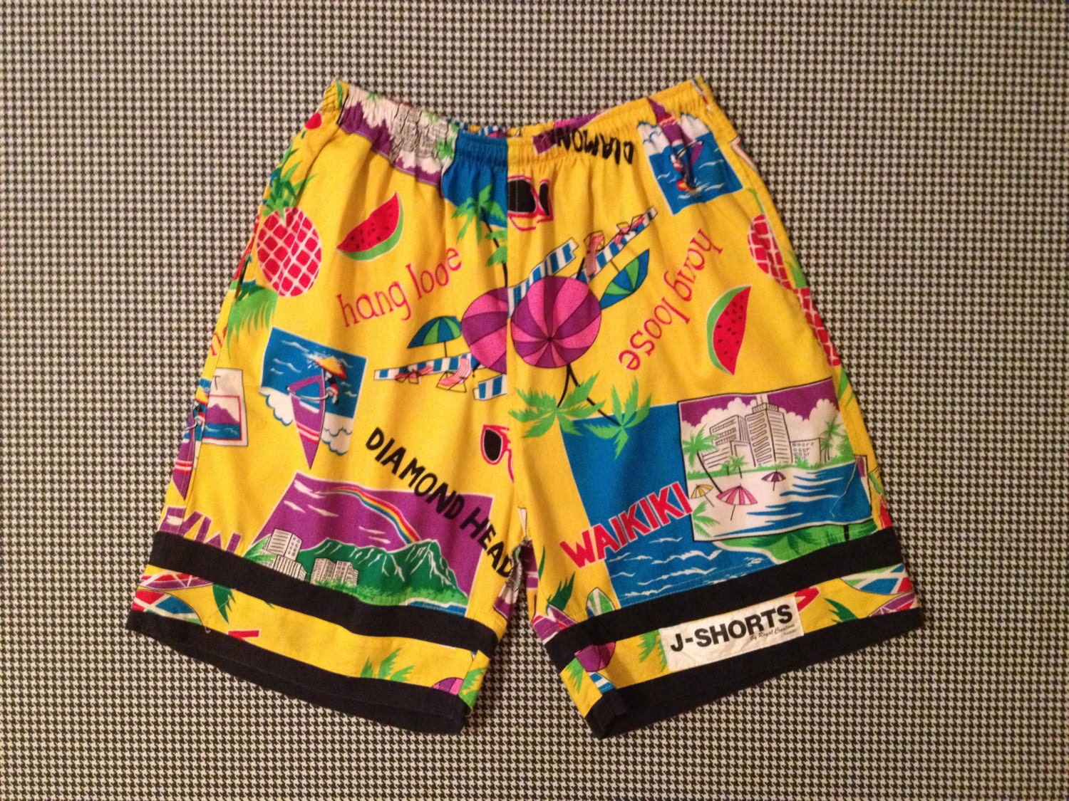 1980's J-SHORTS brand hawaiian board shorts