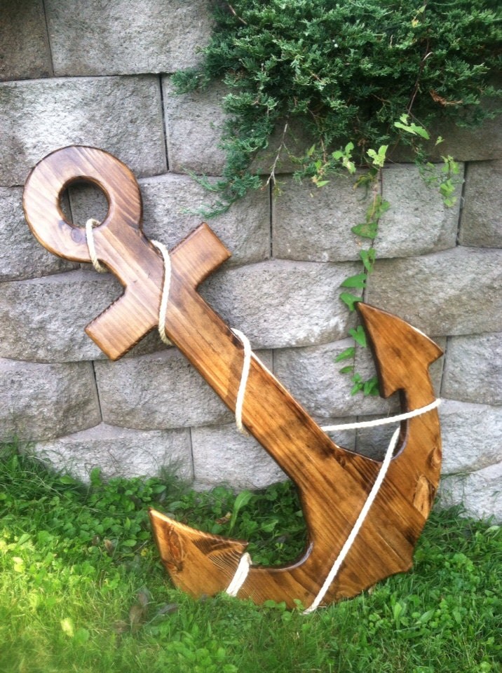 48 Guest Book Alternative Wooden Anchor by FromTheCoast2TheCity