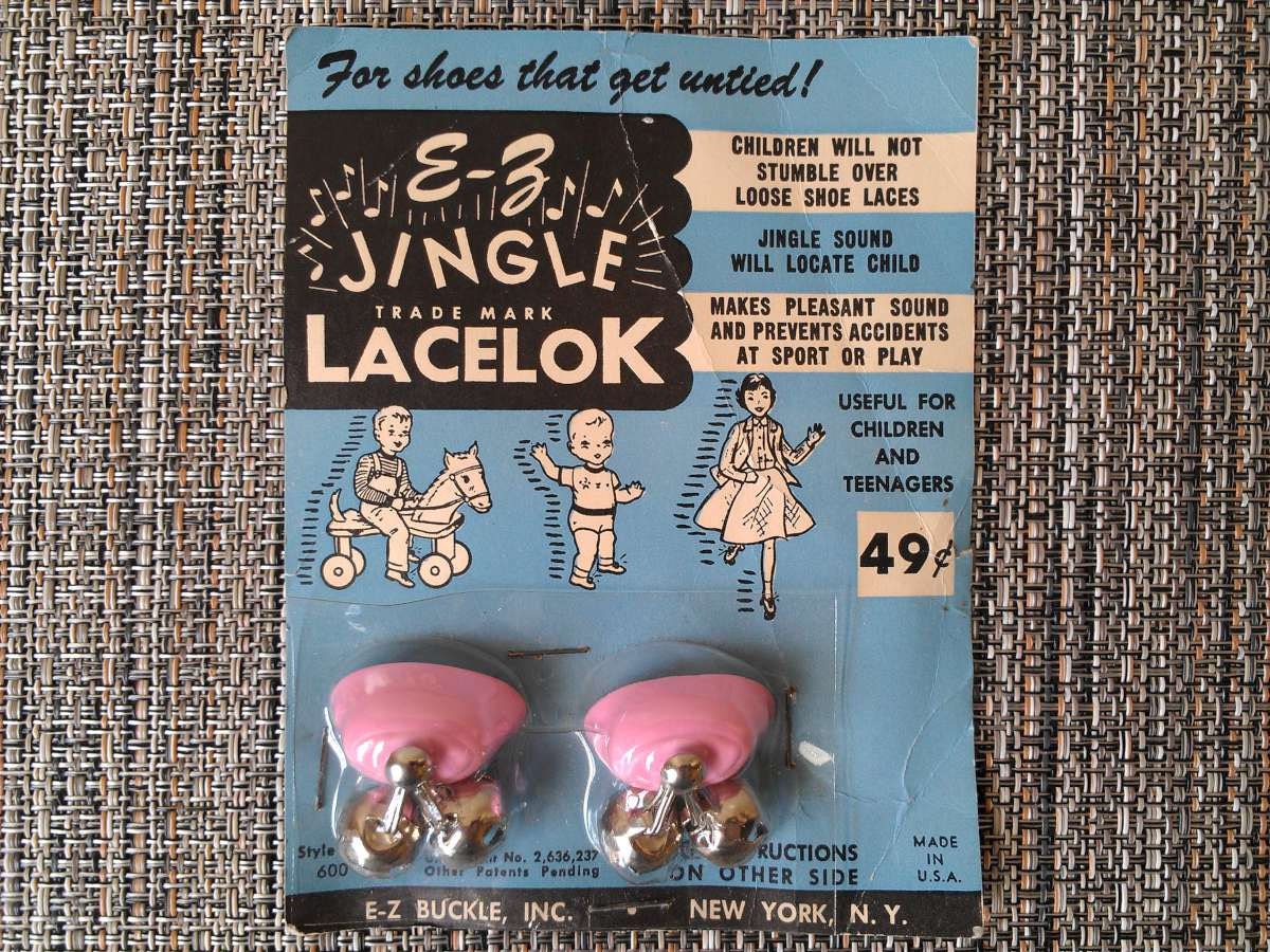 Vintage Baby Shoe Bells 1960s Lacelok Lace Keepers