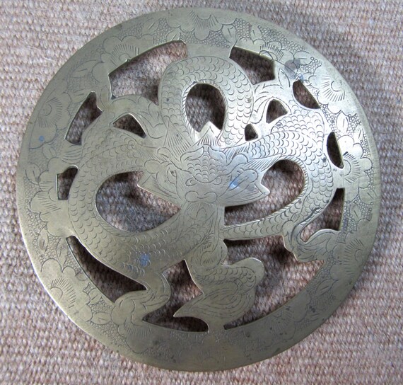 Vintage Chinese Brass Trivet Antique Plant Stand by MysticWheel
