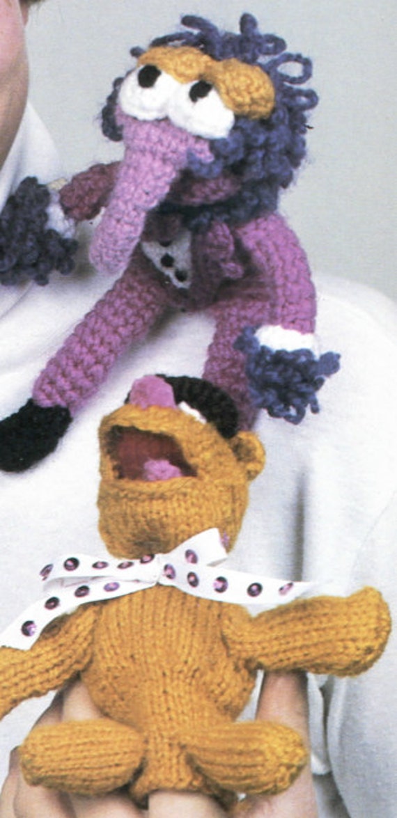 Muppets Knit and Crochet Pattern Kermit the Frog Mrs. Piggy