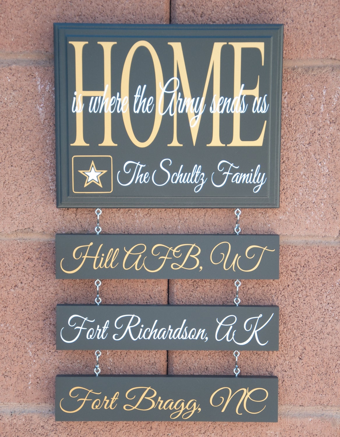 Items similar to Home is where the Army Sends Us Wood Sign on Etsy