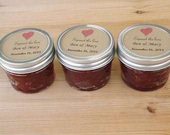 Spread the Love Wedding Favors- Jar Favors- Mason Jar Favors- Set of 12
