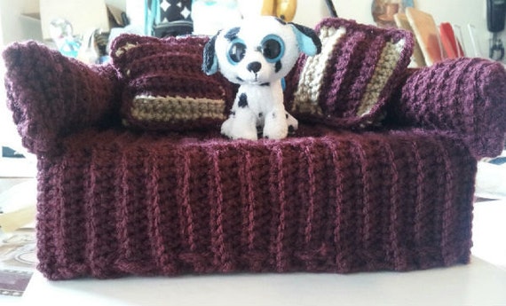 Crochet Couch Tissue Box Cover by CustomTaylored on Etsy