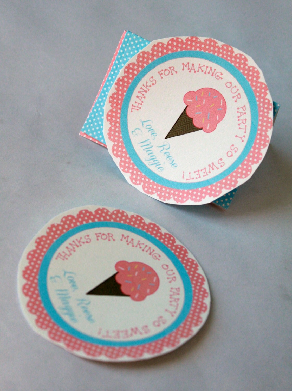 Ice Cream Party Favor Tag