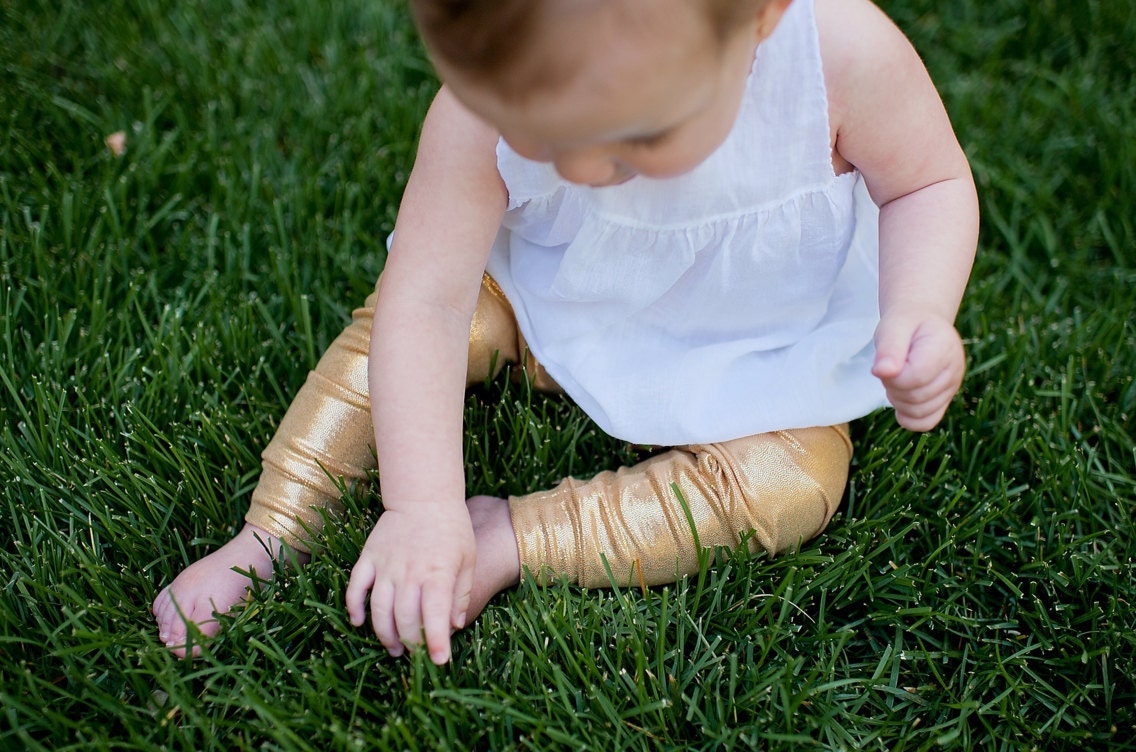 Gold toddler leggings baby leggings gold baby leggings