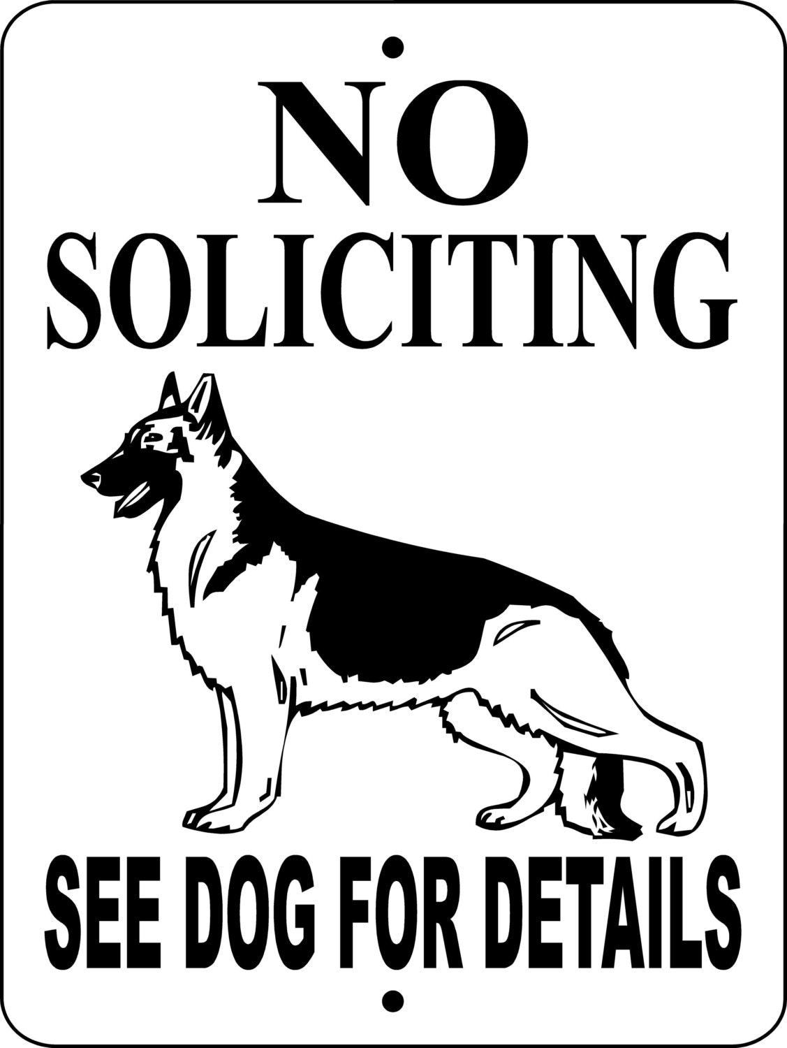no soliciting german shepherd dog sign 9x12