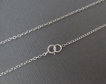925 Sterling Silver Chain Link Necklace, Flat Cable Chain Necklace 20, 22 or 24 inches--Finished Chain--Everyday Necklace