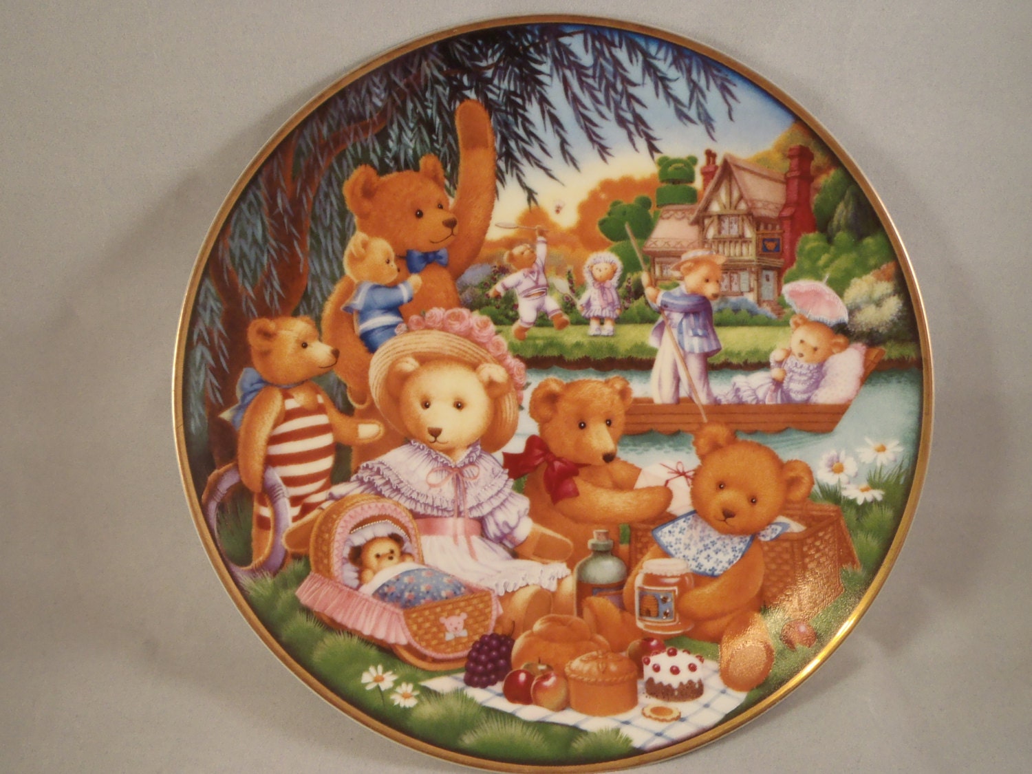 a teddy bear picnic limited edition plate