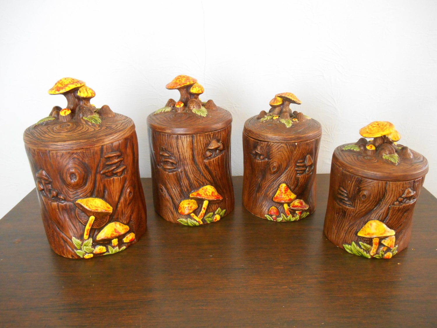 Vintage Mushroom Canister Set Of 4 Ceramic   Il Fullxfull.491055517 Bibe 