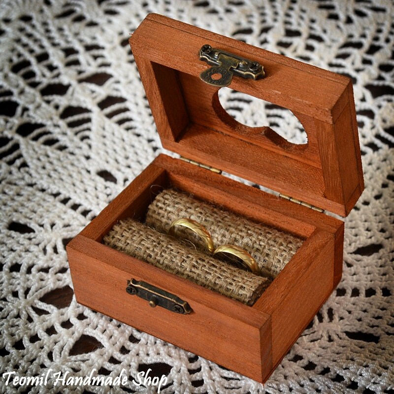Rustic Wedding Ring Box Wooden Ring Box Ring Bearer Box