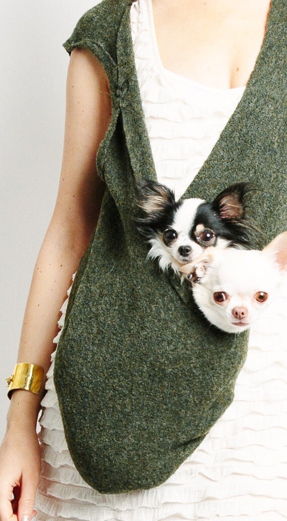 Scarf Sling Small Dog Puppy Pet Carrier with Harness Clip in