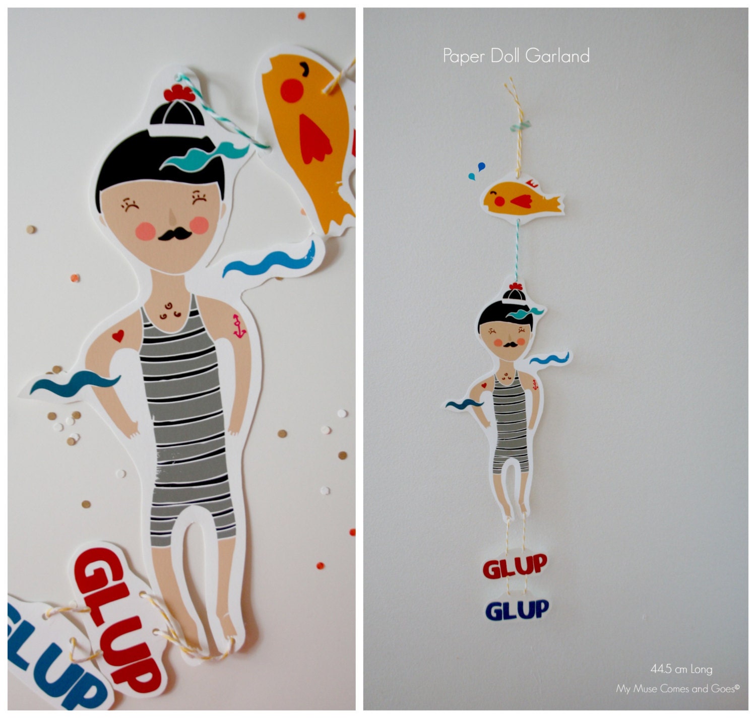 Paper Doll. Paper Garland. by on Etsy