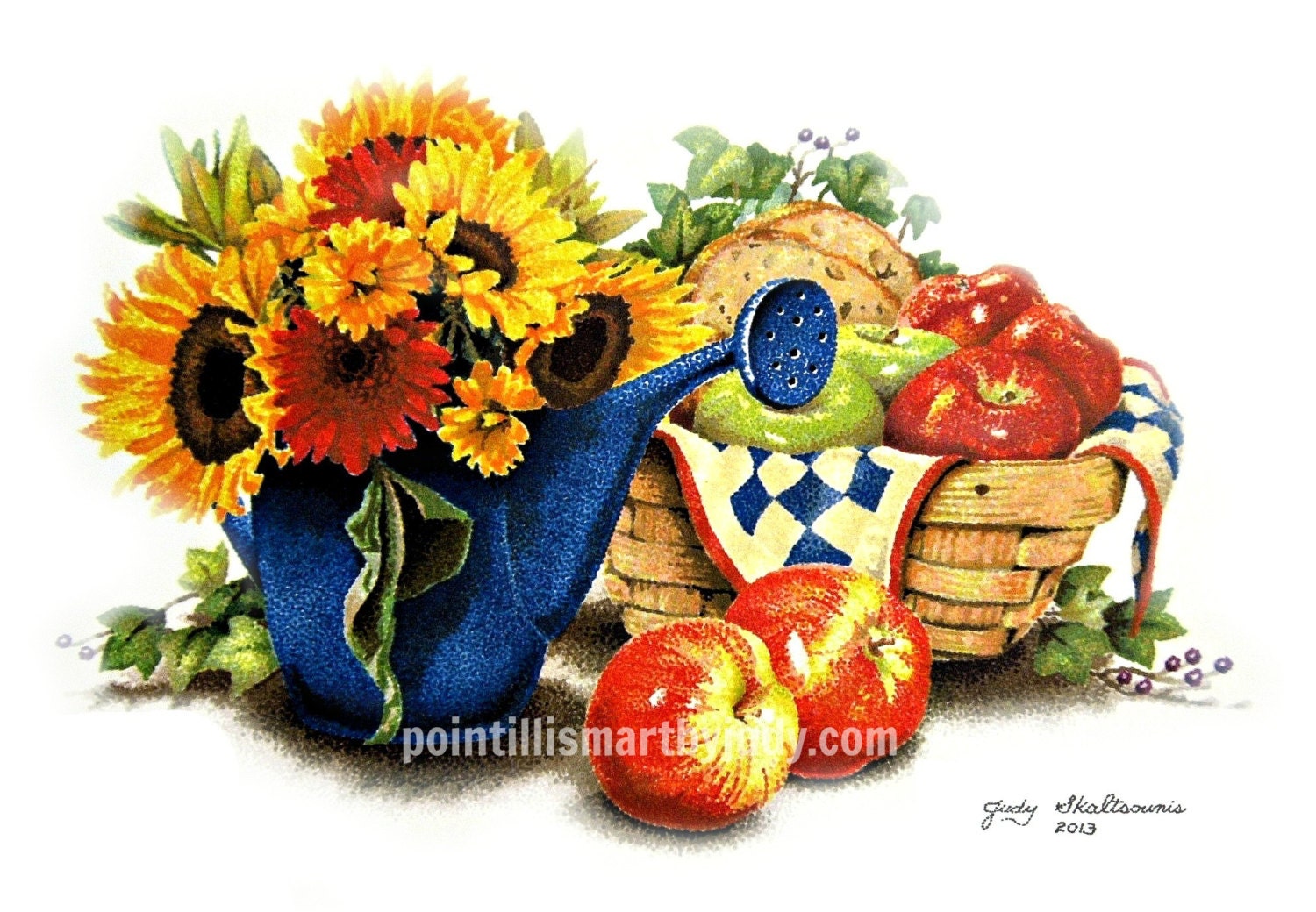 Sunflowers and Apples art print