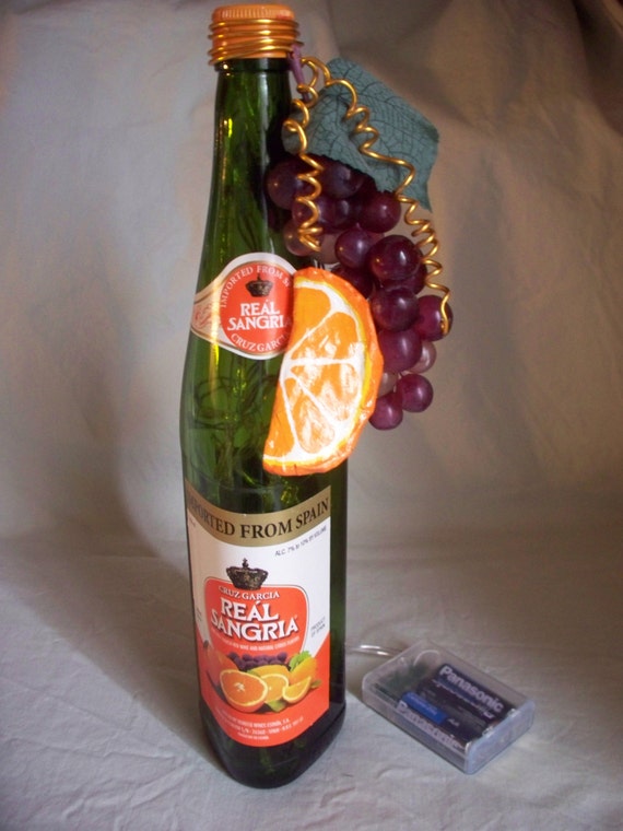 Lighted Sangria Bottle with Amber LEDs