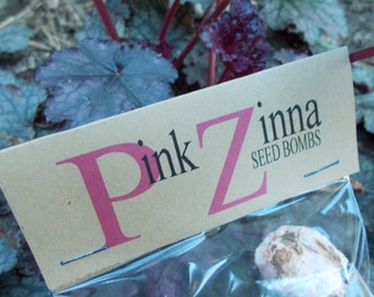 Pink Zinnia Seed Bombs, Summer wildflower seed bomb, plantable paper seeds