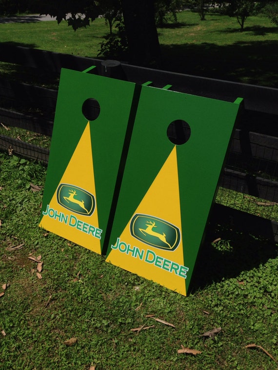 New Green/Yellow Ver. II Cornhole Boards with 8 Bags Bean