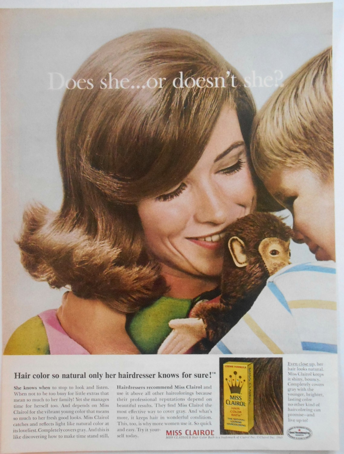 1965 Beauty Ad Clairol Hair Color Mother And Boy By Admanvintageads 4727