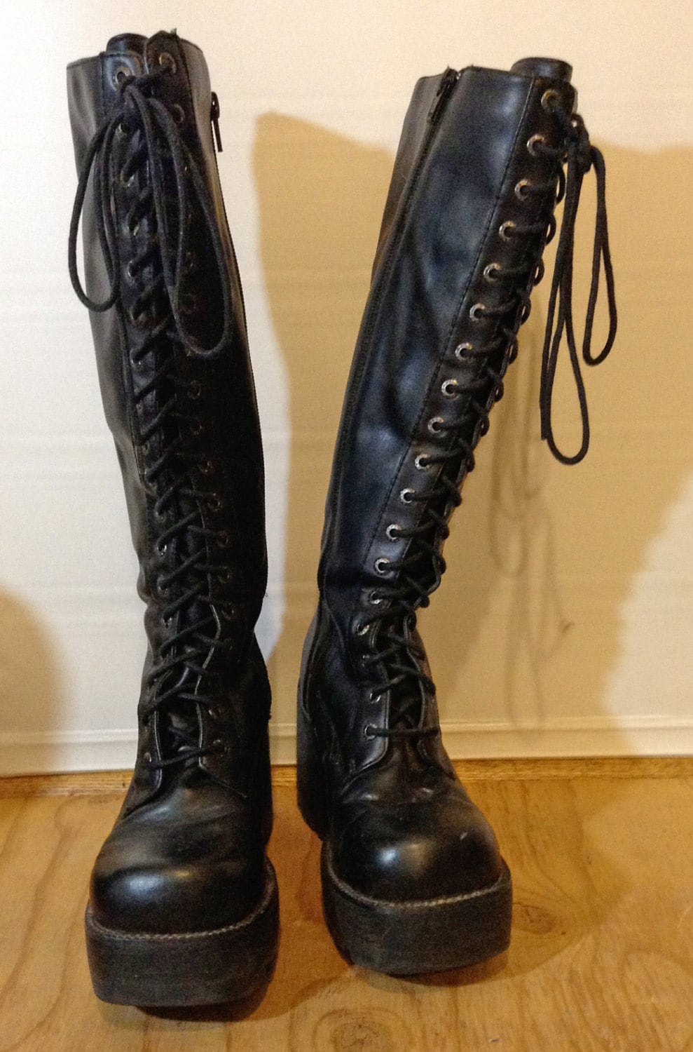 90s black platform boots