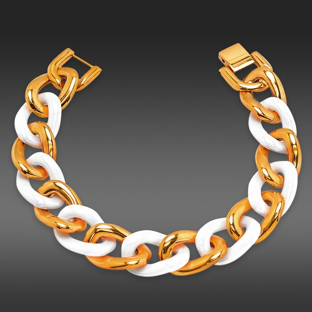 ON SALE 8 Ladies Ceramic Bracelet White by JewelryAvalanche