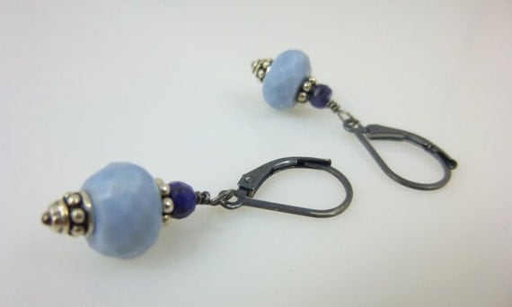 Blue Gemstone Earrings Natural Blue by EarthEnergyGemstones