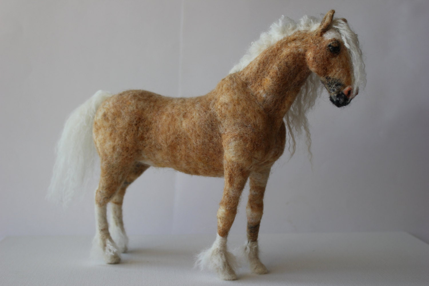 Needle Felted Horse Handmade Miniature Soft Sculpture