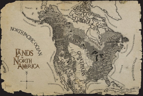 Huge Tolkien Style Adventure Map with Landforms by WallArtMaps