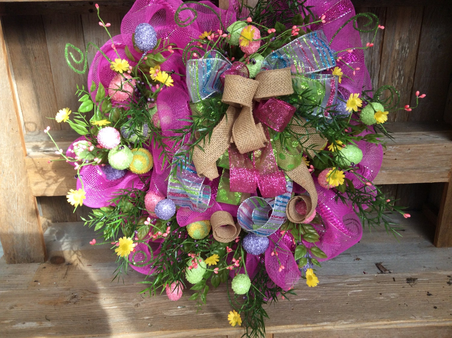 Easter Wreath Easter Egg Wreath Easter Front Door by Keleas