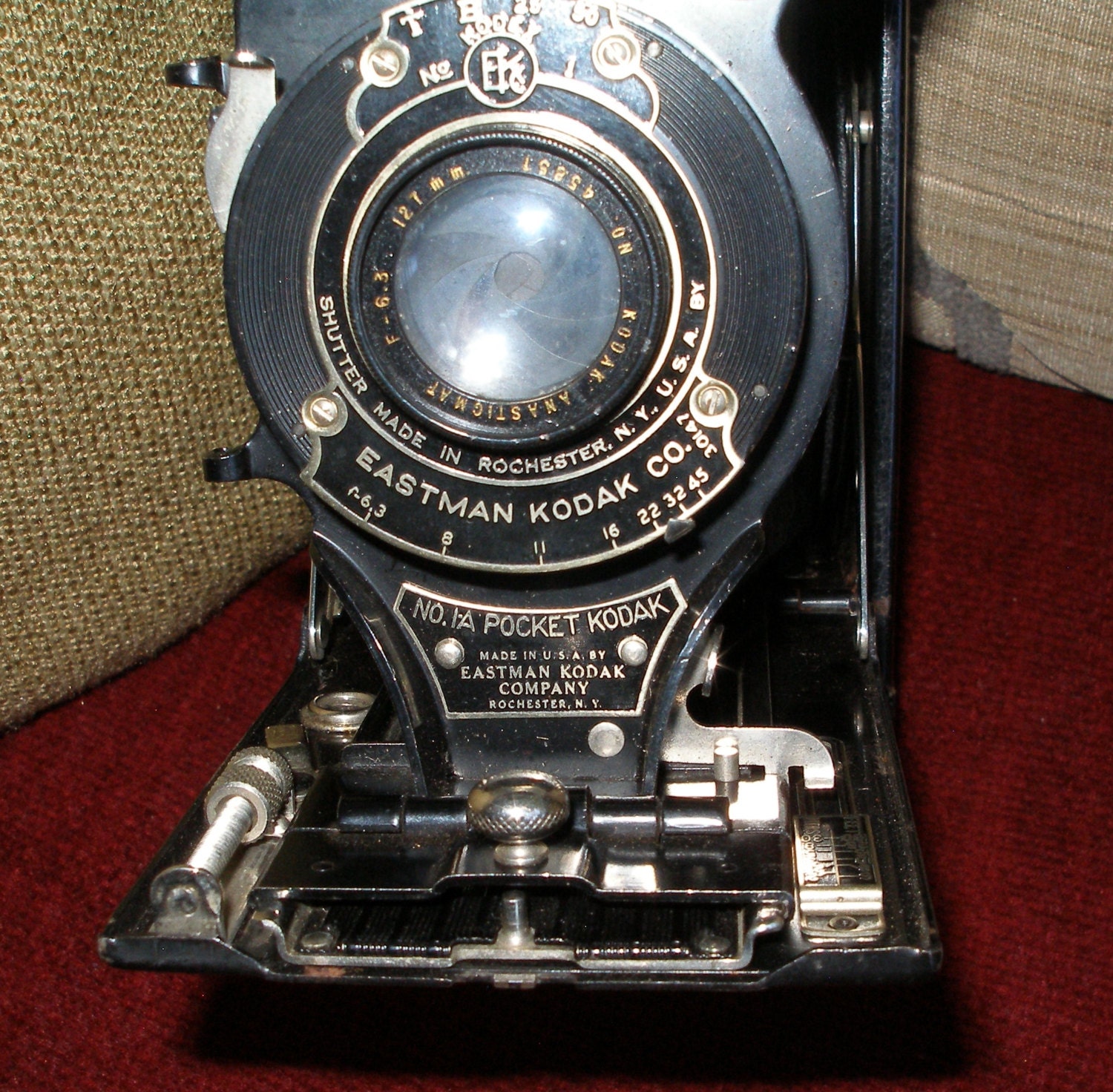 Antique 1910s KODAK POCKET Folding Bellows CAMERA by ZAWADIGEMS