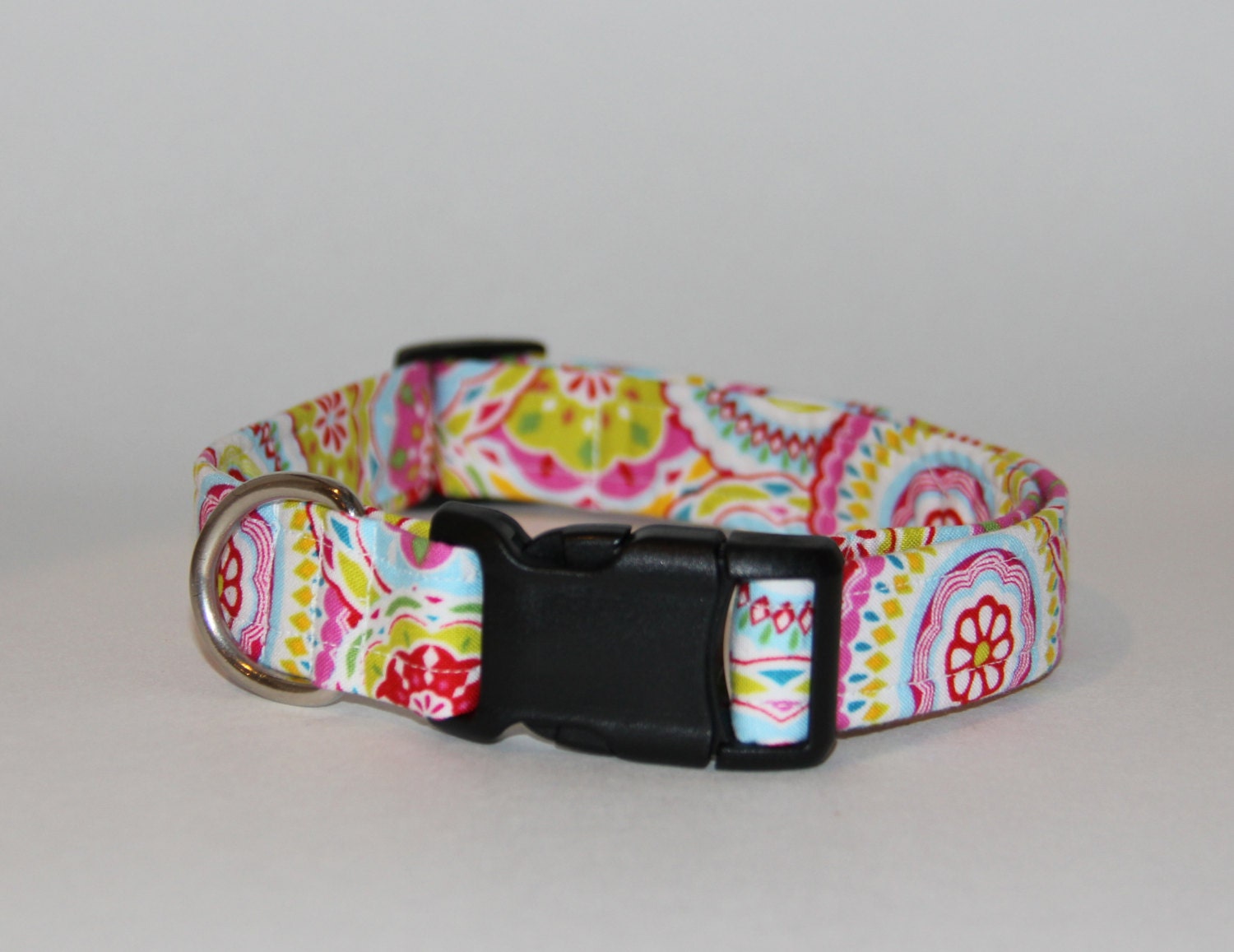 Bright Multi Colored Dog Collar All Sizes by BeautifulMutts