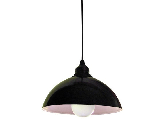 Ceiling lamp from enamel black pink