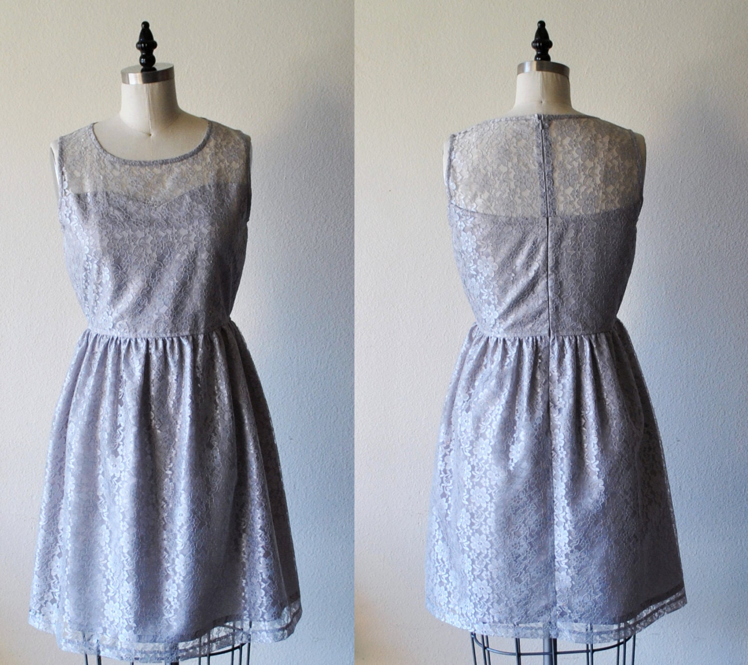 Wedding Gray Lace Dress provence grey lace dress sweetheart neckline