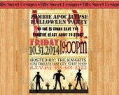 Zombie Apocalypse Party Invitation - Halloween Party Invitation - Custom - Printable Il_170x135