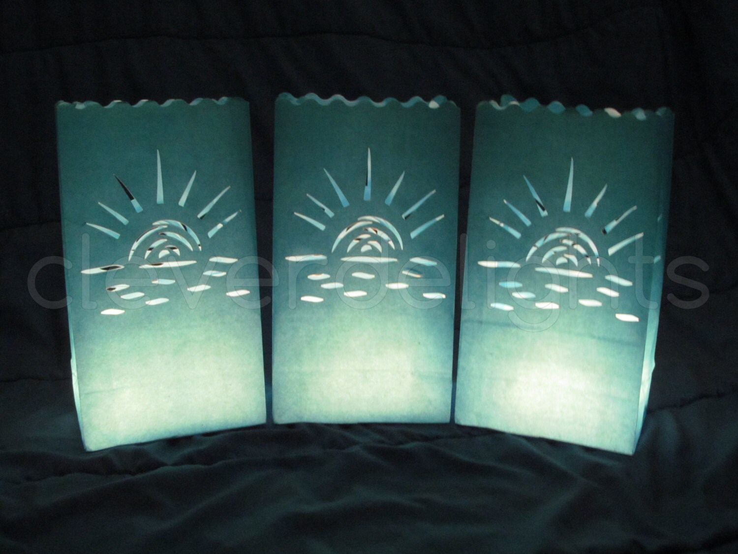 10 Luminary Bags Blue Sunset Design Wedding Reception