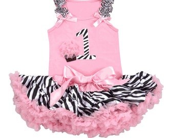 Birthday Outfit-1st. Birthday Zebra Tutu Set- Birthday Party Dress ...