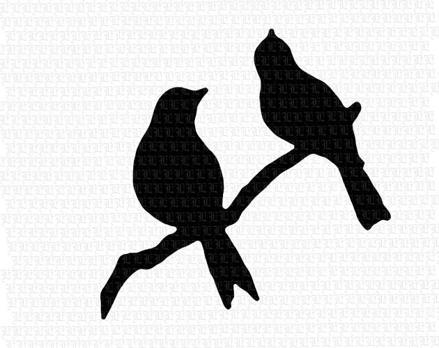 Download Perched Birds Branch Silhouette Printable Graphic Digital Clip