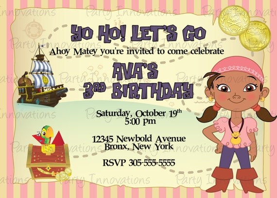 Izzy Pirate Party Invitations 9