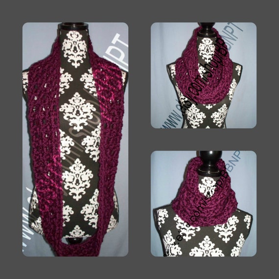 Maroon Chunky Infinity Scarf Il_570xn