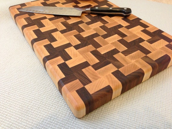 Handmade Butcher Block Cross Design End-grain Cutting Board