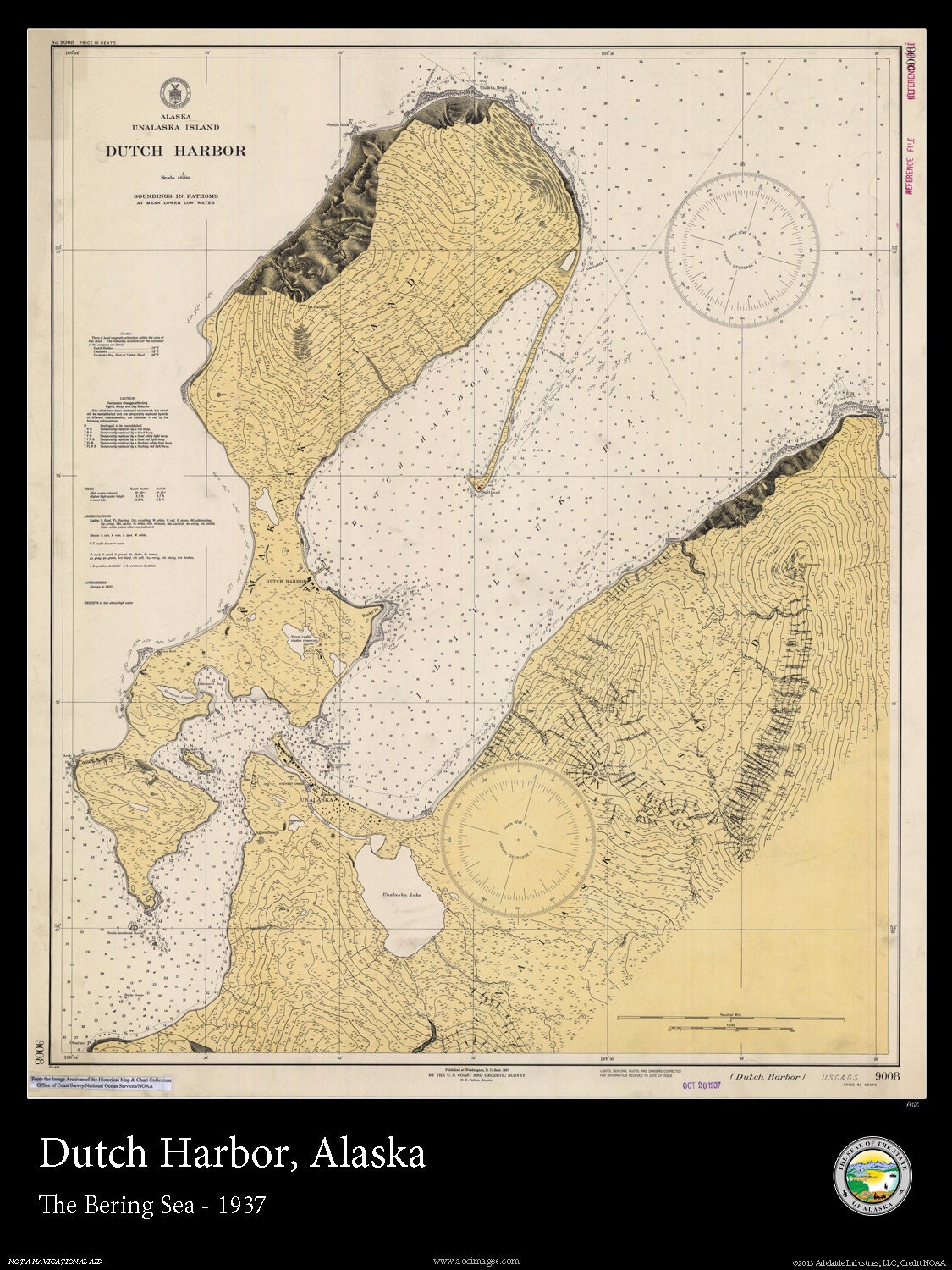 Print of Dutch Harbor 1937 Nautical Chart