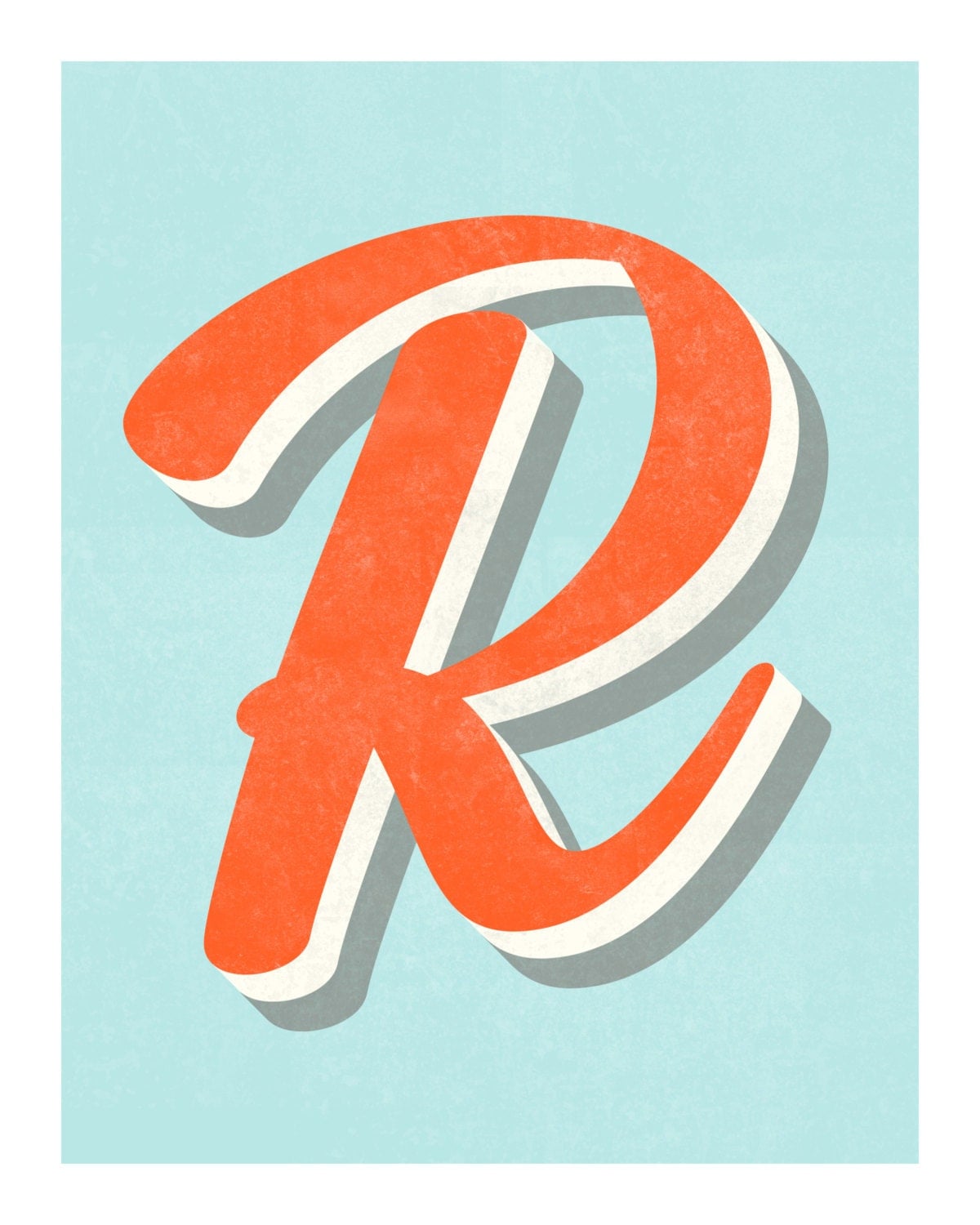 The Letter R Original Art Print Typography Alphabet