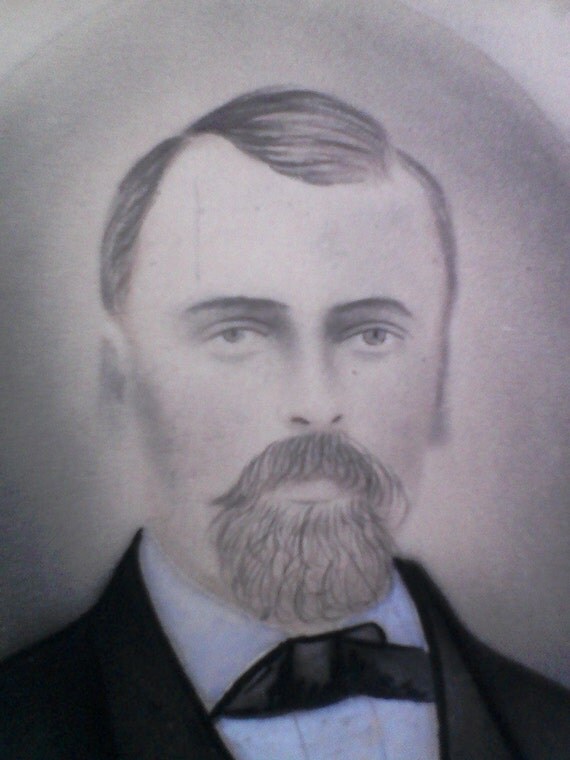 Items similar to Antique 1800's Victorian Charcoal Sketch of Gentleman