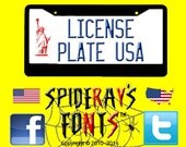 LICENSE PLATE USA Commercial Font