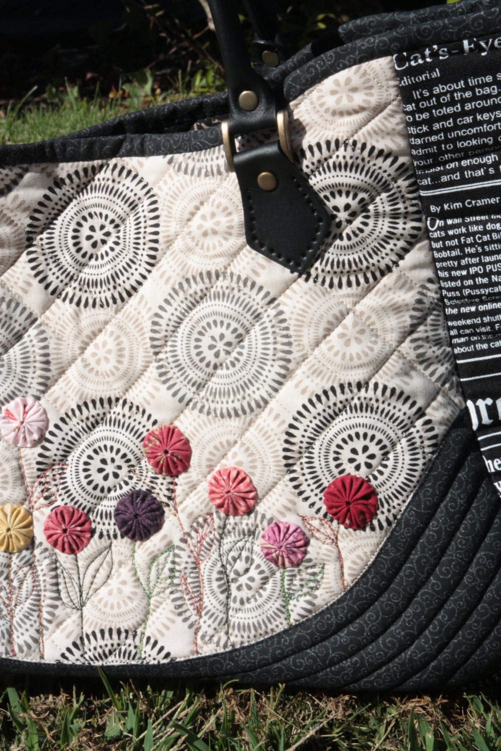 Newspaper tote bagHandmade quilted Bag by Handmadegenie on Etsy