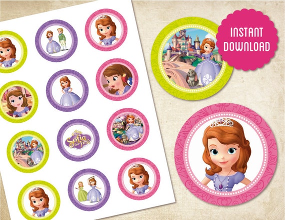 Items Similar To INSTANT DOWNLOAD - Sofia The First, 2 Inch Circles ...