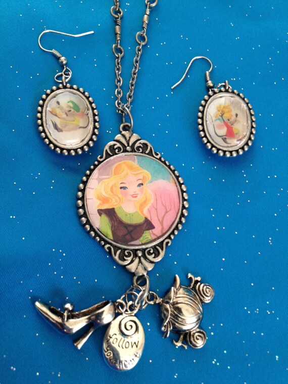Cinderella Necklace and Earring Set by delivEARingMemories on Etsy