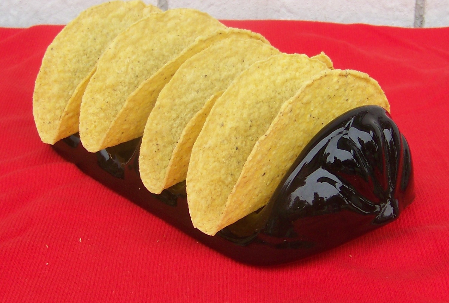 Black Ceramic Taco Holder