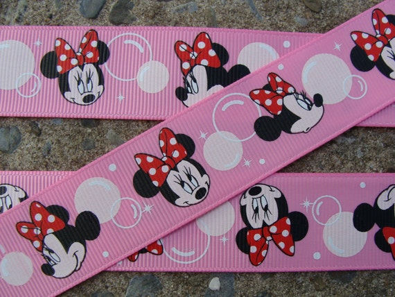 Minnie Mouse Printed Ribbon 1 3 yards hair bow ribbon