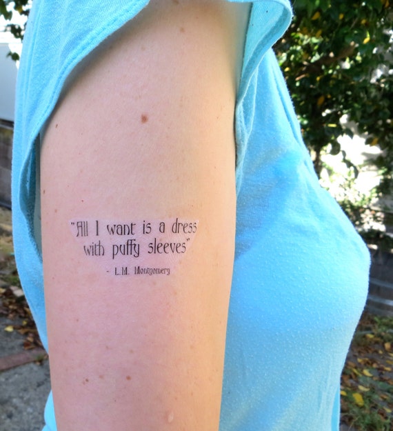 Items similar to Anne of Green Gables Quote Tattoo "All I want is a